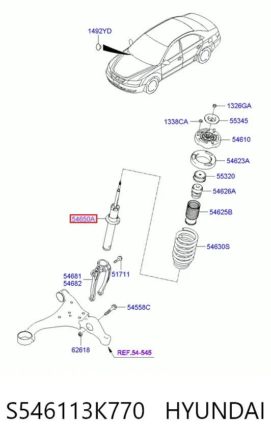 Амортизатор передний S546113K770 Hyundai/Kia
