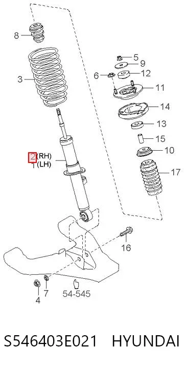 Амортизатор передний правый S546403E021 Hyundai/Kia