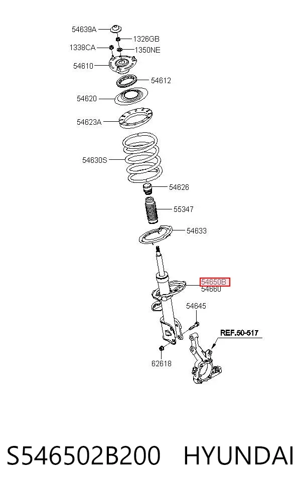 Амортизатор передний левый S546502B200 Hyundai/Kia