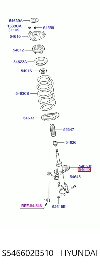 Амортизатор передний правый S546602B510 Hyundai/Kia