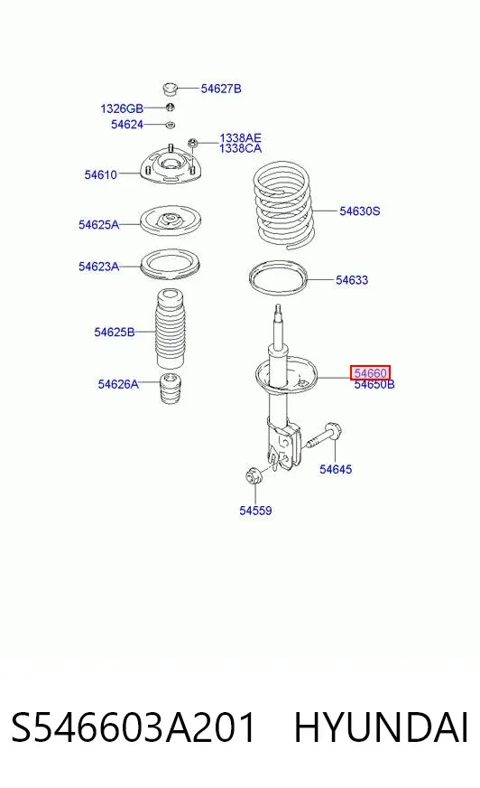 Амортизатор передний правый S546603A201 Hyundai/Kia