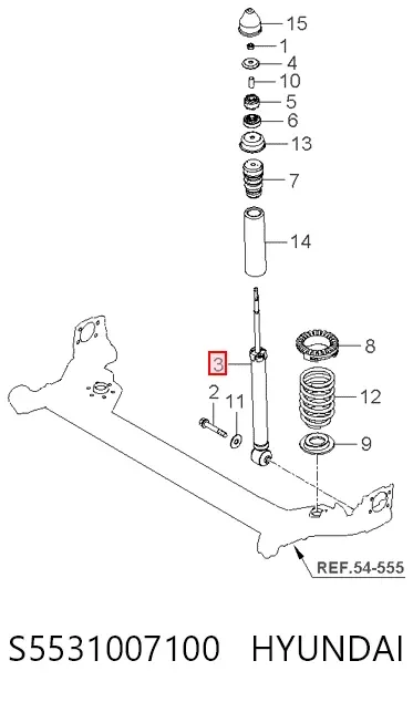 Амортизатор задний S5531007100 Hyundai/Kia