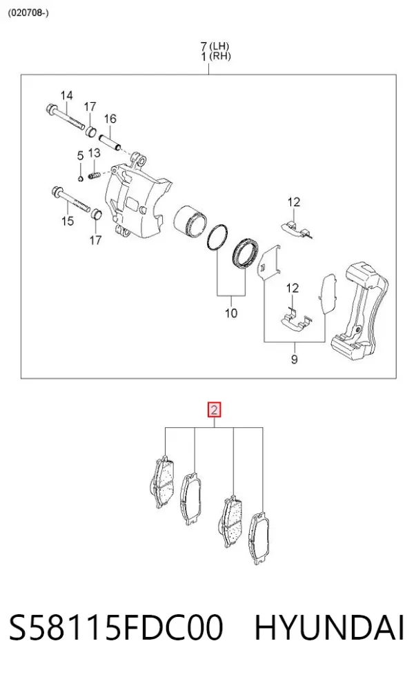 Передние тормозные колодки S58115FDC00 Hyundai/Kia
