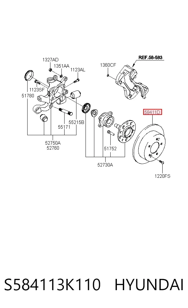 Тормозные диски S584113K110 Hyundai/Kia