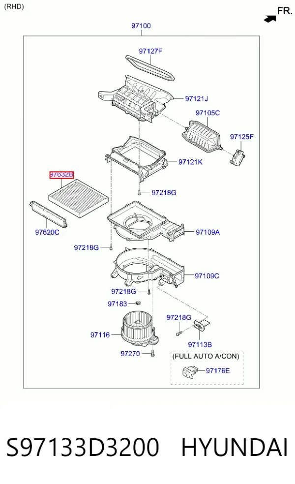 Фильтр салона S97133D3200 Hyundai/Kia