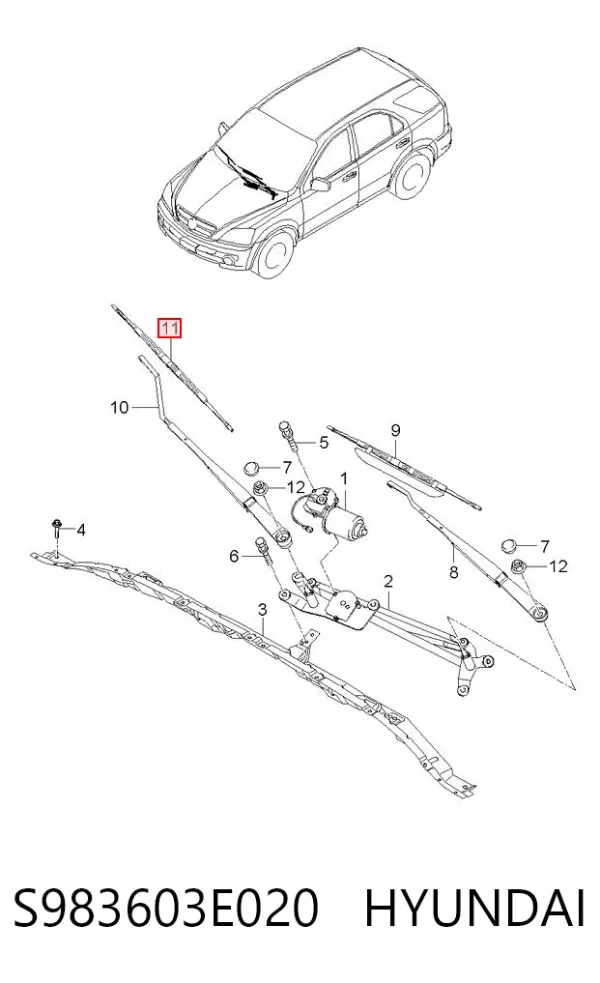 Щетки стеклоочистителя S983603E020 Hyundai/Kia