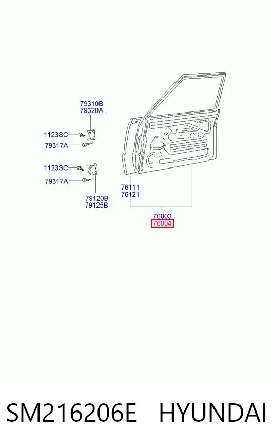 Дверь передняя правая SM216206E Hyundai/Kia