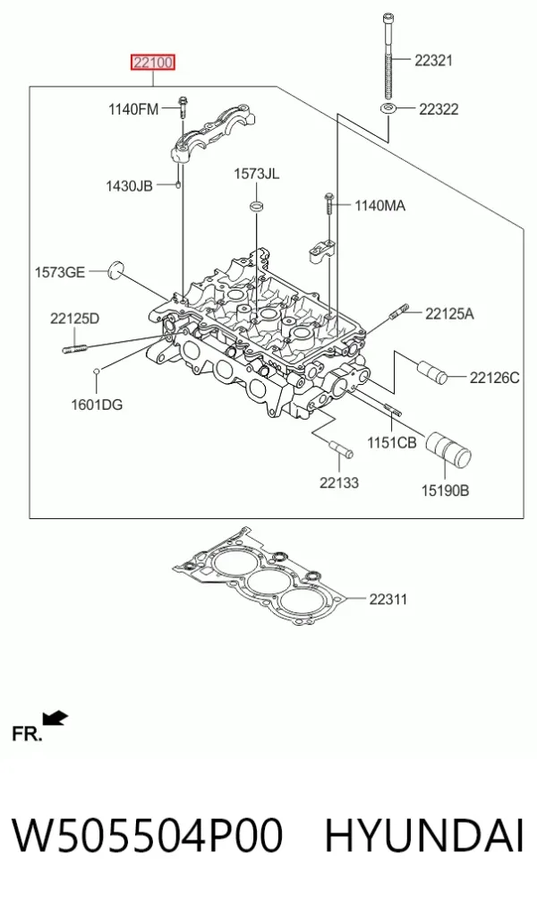 ГБЦ W505504P00 Hyundai/Kia