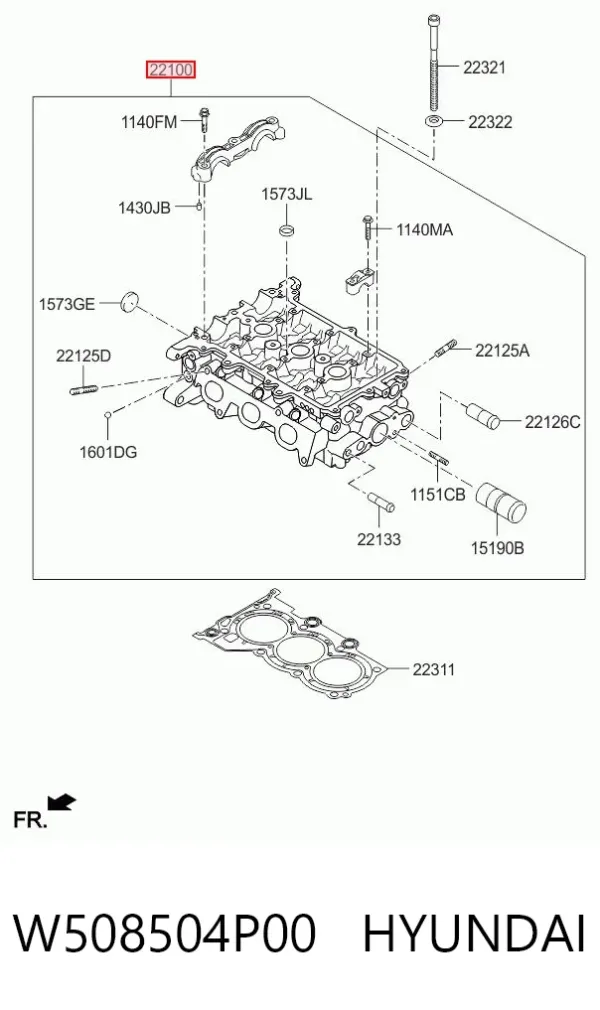 ГБЦ W508504P00 Hyundai/Kia