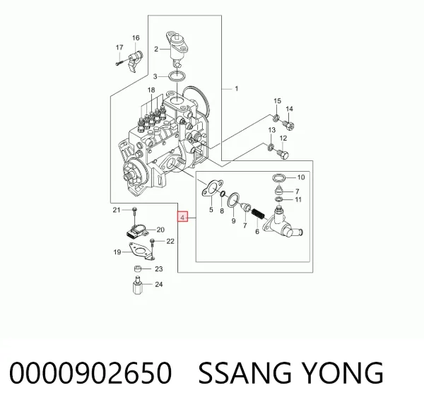 Механический топливный насос 0000902650 Ssang Yong