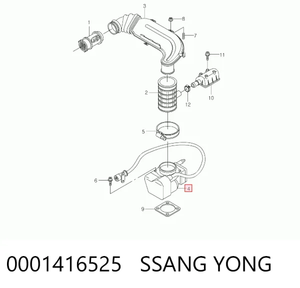 Дроссельная заслонка 0001416525 Ssang Yong