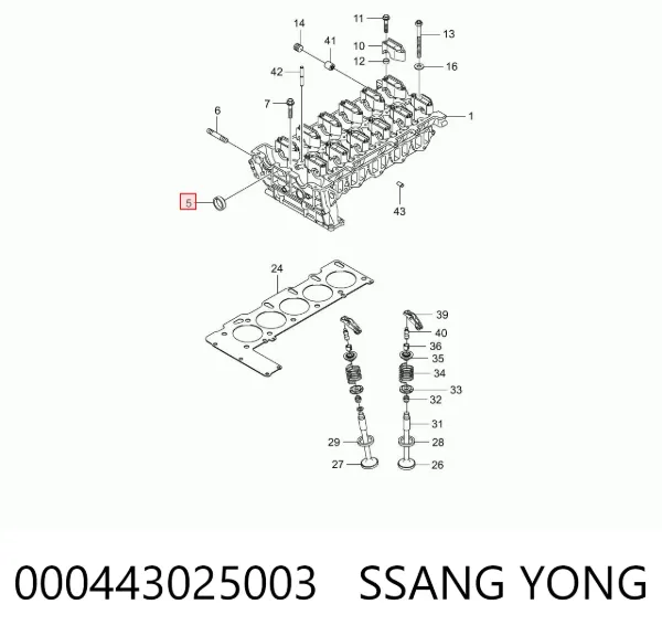 Заглушка ГБЦ 000443025003 Ssang Yong