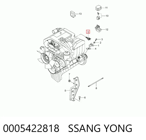 Датчик температуры всасываемого воздуха 0005422818 Ssang Yong