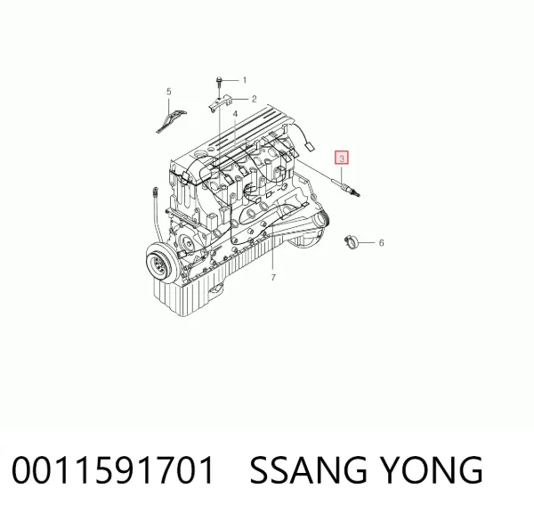 Свечи накала 0011591701 Ssang Yong