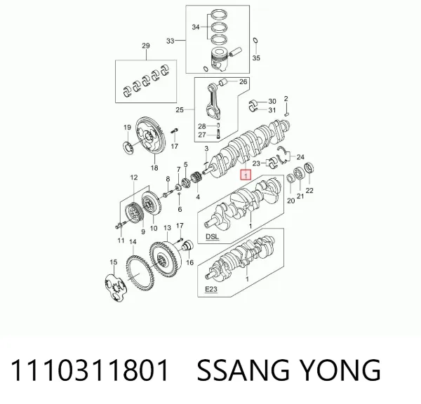 Коленвал 1110311801 Ssang Yong