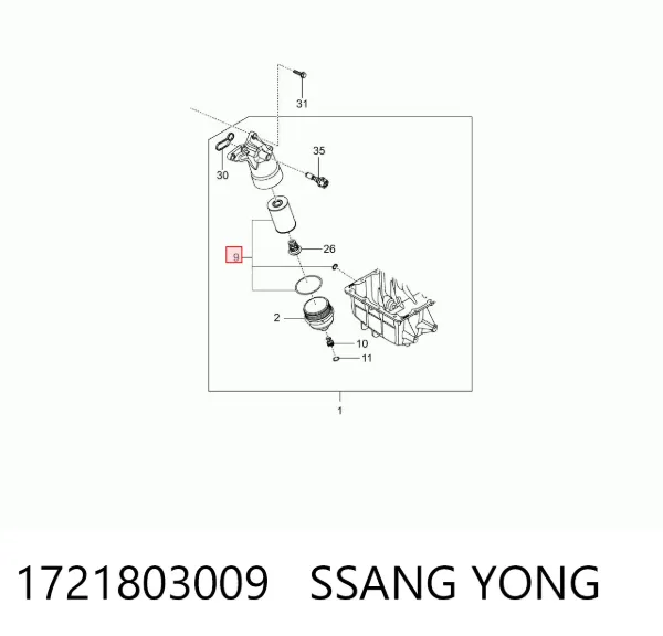 Масляный фильтр 1721803009 Ssang Yong