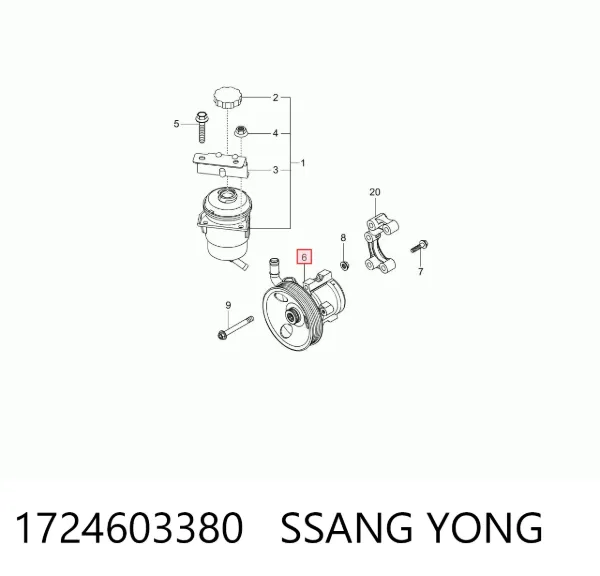 Насос ГУР 1724603380 Ssang Yong