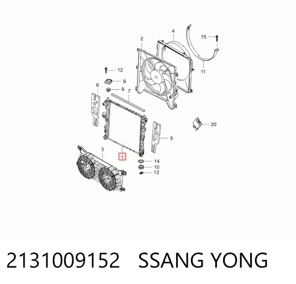 Радиатор 2131009152 Ssang Yong