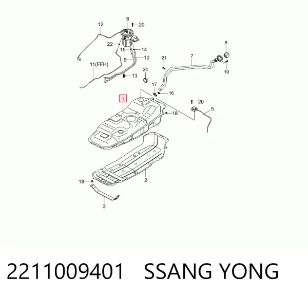 Бензобак 2211009401 Ssang Yong