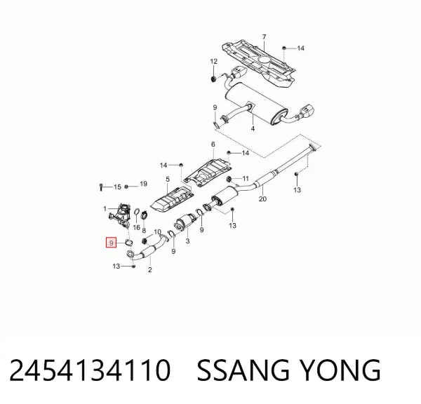 Прокладка глушителя 2454134110 Ssang Yong