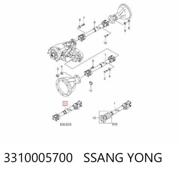 Кардан передний 3310005700 Ssang Yong