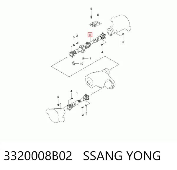 Кардан задний 3320008B02 Ssang Yong