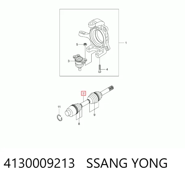 Правая полуось 4130009213 Ssang Yong