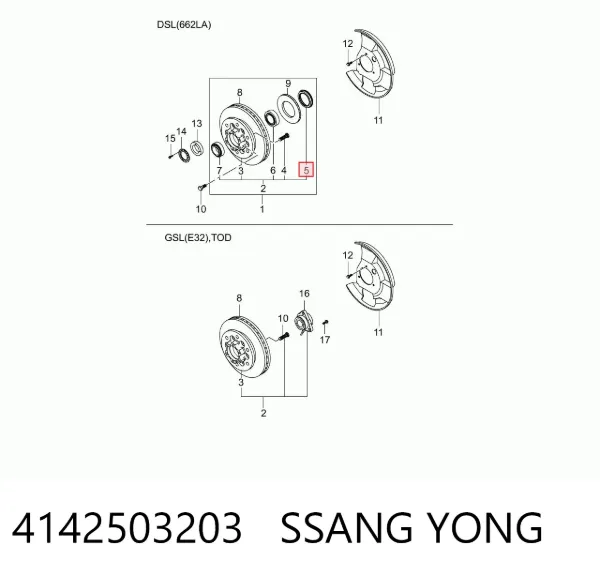 Сальник передней ступицы 4142503203 Ssang Yong