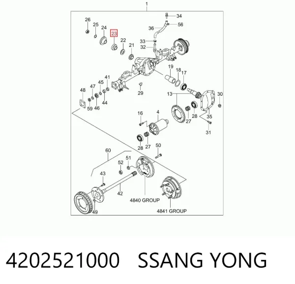 Сальник хвостовика 4202521000 Ssang Yong