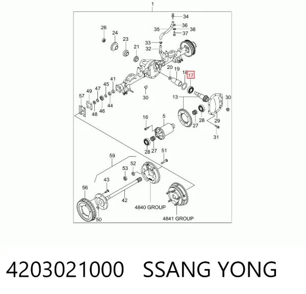 Подшипник хвостовика заднего моста внутренний 4203021000 Ssang Yong
