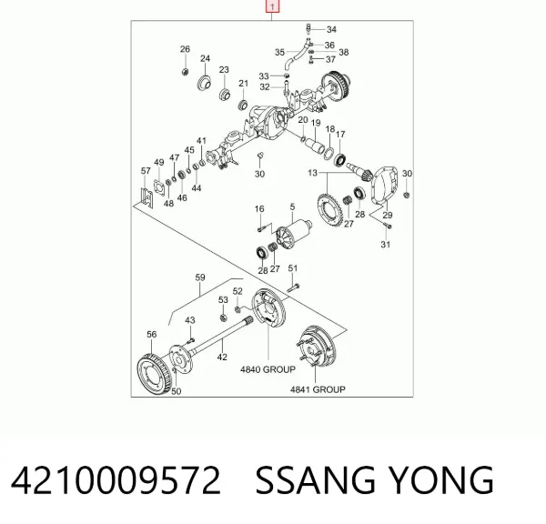 Мост задний в сборе 4210009572 Ssang Yong