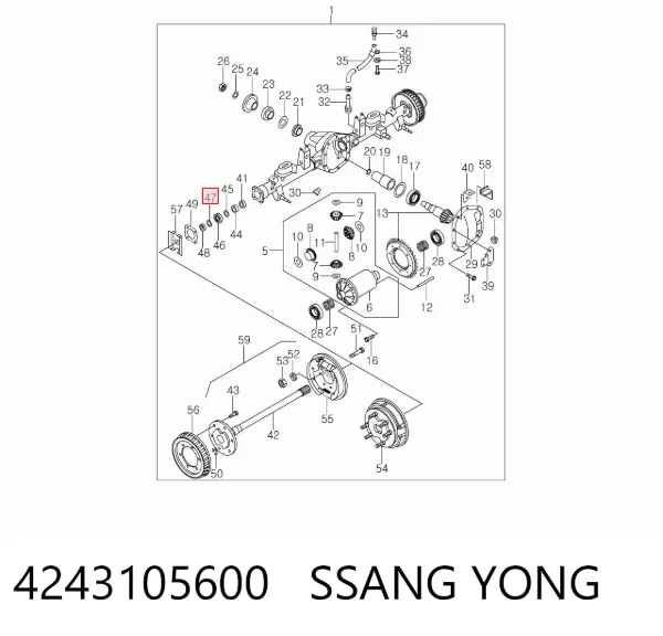 Подшипник задней ступицы 4243105600 Ssang Yong