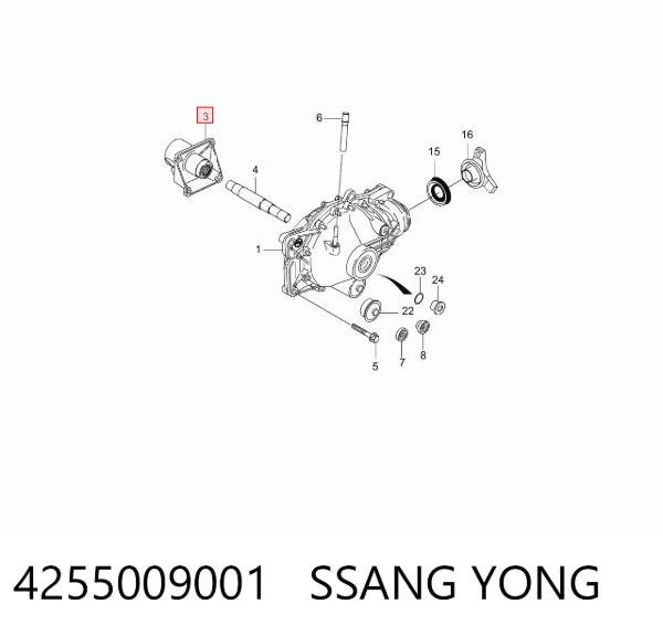 Опора подвесного подшипника передней полуоси 4255009001 Ssang Yong
