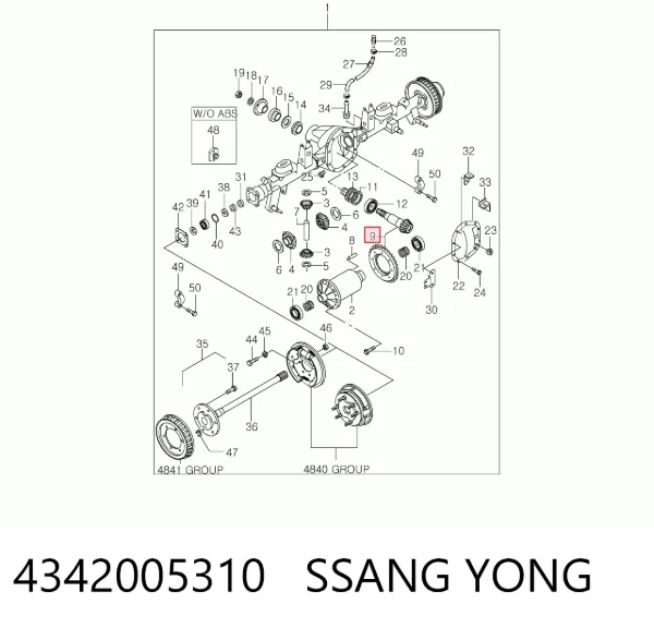 Левая полуось 4342005310 Ssang Yong