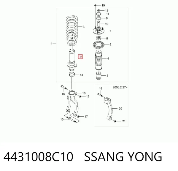 Амортизатор передний 4431008C10 Ssang Yong