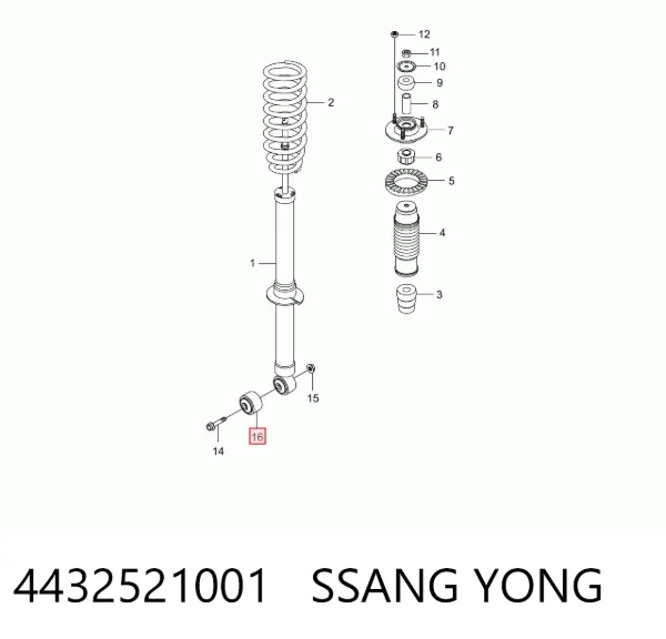 Втулка заднего амортизатора 4432521001 Ssang Yong