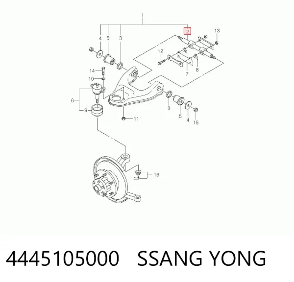 Растяжка переднего нижнего рычага левая/правая 4445105000 Ssang Yong