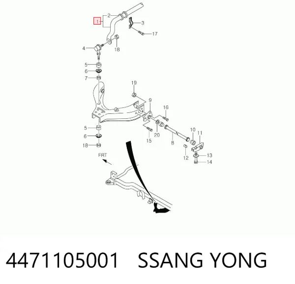 Передний стабилизатор 4471105001 Ssang Yong