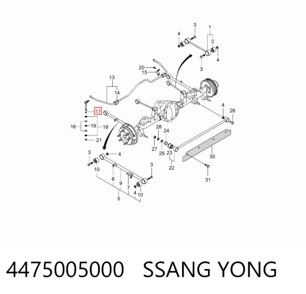 Стойка заднего стабилизатора 4475005000 Ssang Yong