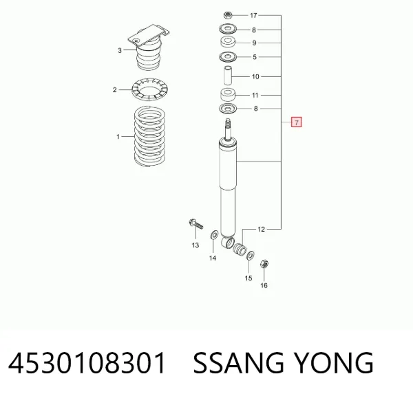 Амортизатор задний 4530108301 Ssang Yong