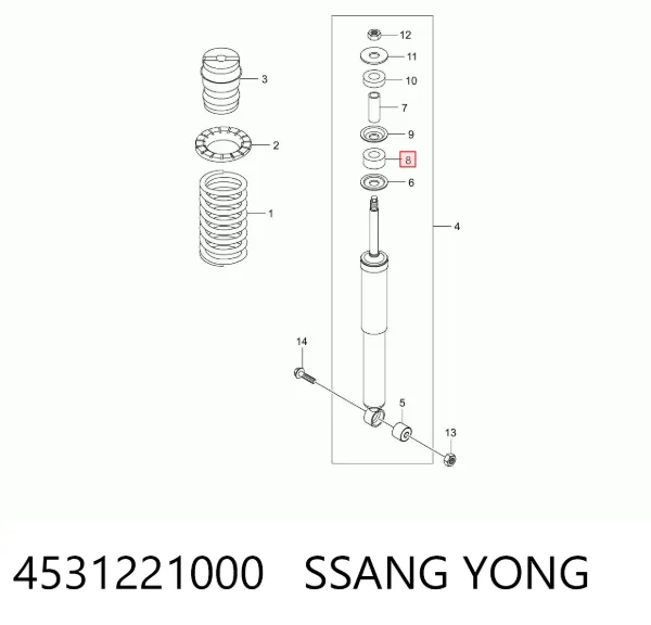 Отбойник амортизатора заднего 4531221000 Ssang Yong