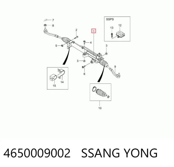 Рулевая рейка 4650009002 Ssang Yong