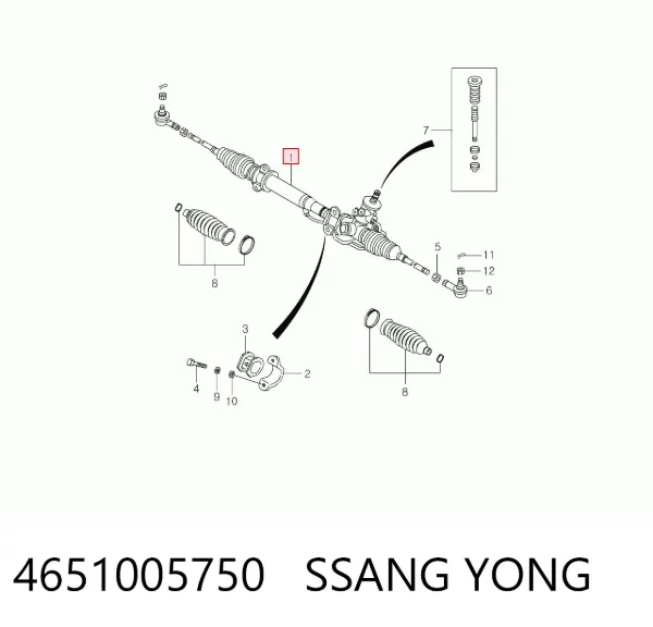 Рулевая рейка 4651005750 Ssang Yong
