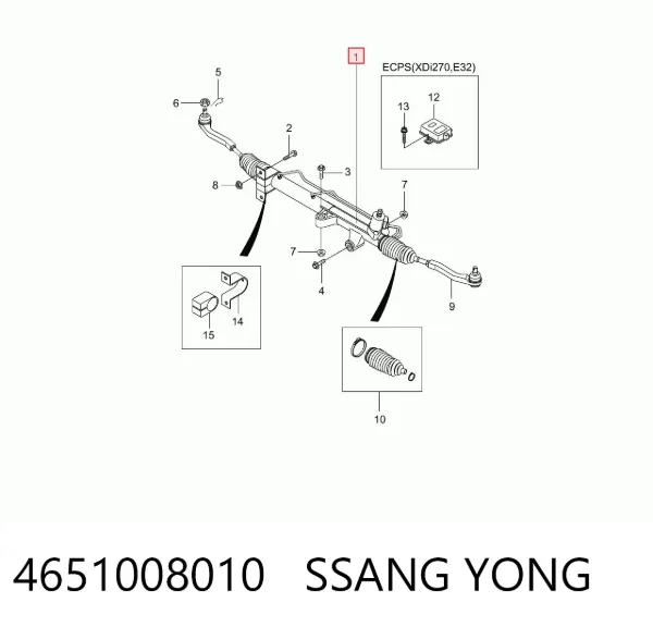 Рулевая рейка 4651008010 Ssang Yong