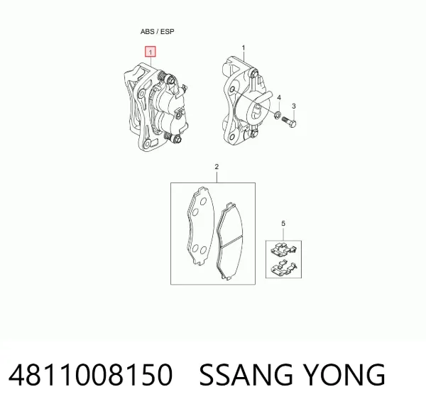 Суппорт тормозной передний левый 4811008150 Ssang Yong