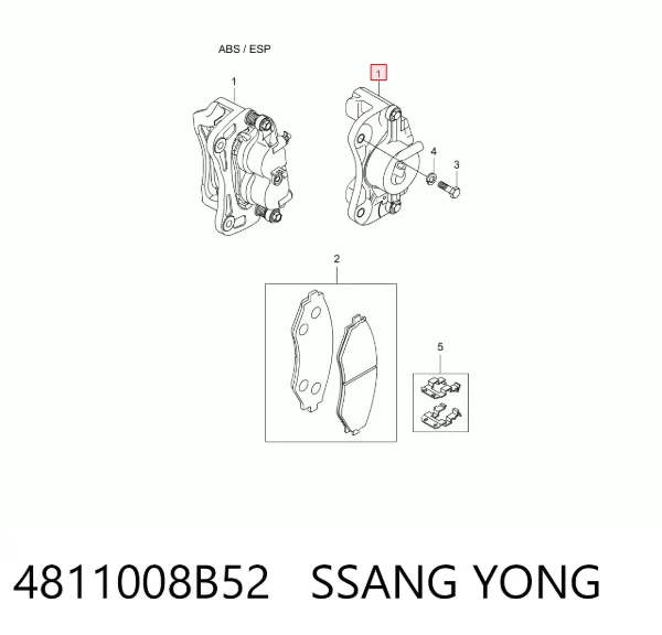 Суппорт тормозной передний левый 4811008B52 Ssang Yong
