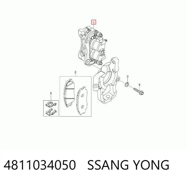Суппорт тормозной передний левый 4811034050 Ssang Yong