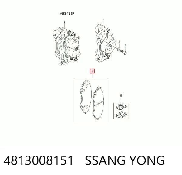 Передние тормозные колодки 4813008151 Ssang Yong