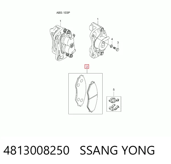 Передние тормозные колодки 4813008250 Ssang Yong