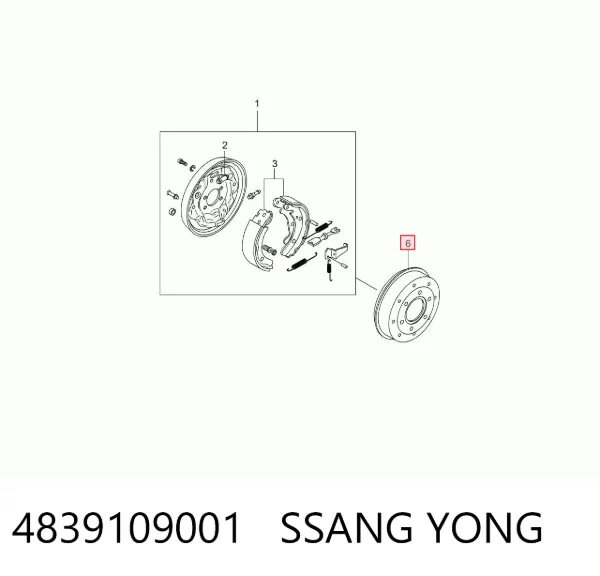 Тормозной барабан 4839109001 Ssang Yong